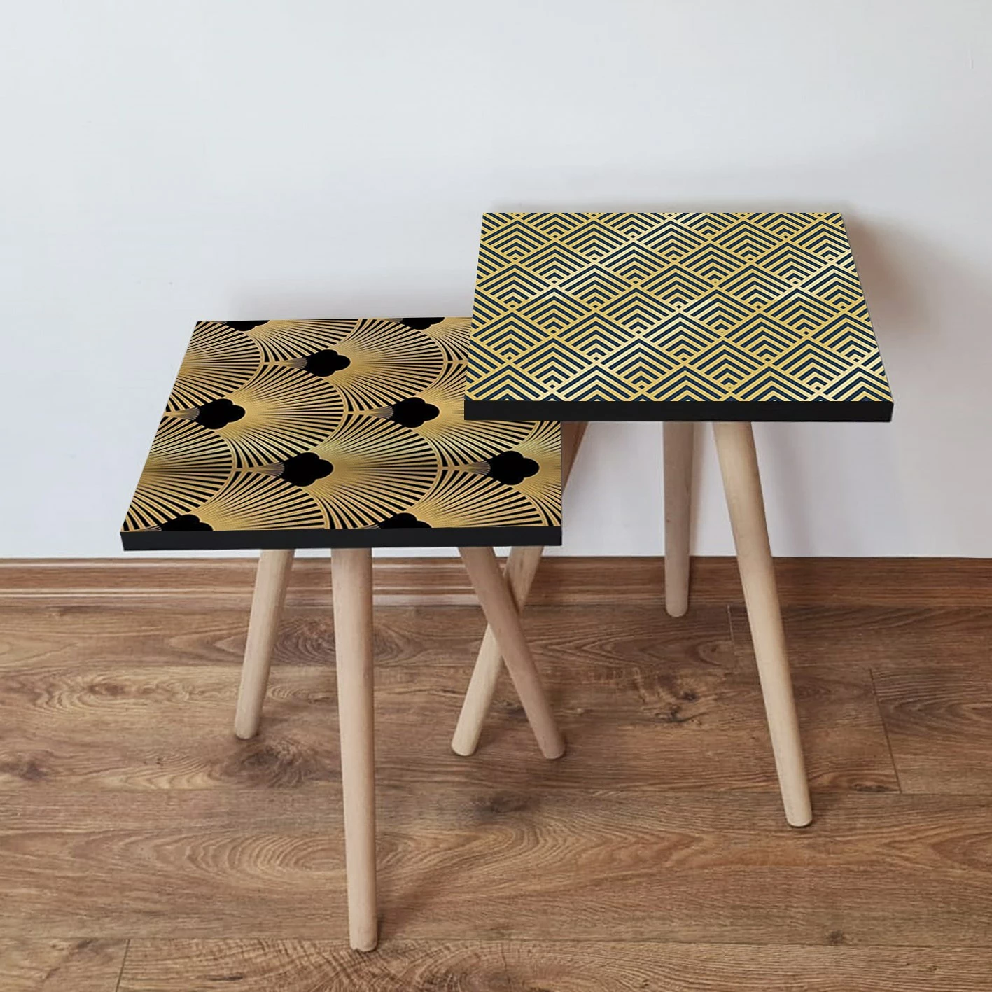 Set tavolinash ndihmëse, dy copë, ngjyrë ari e zezë, Skye Decor, 2Shp496