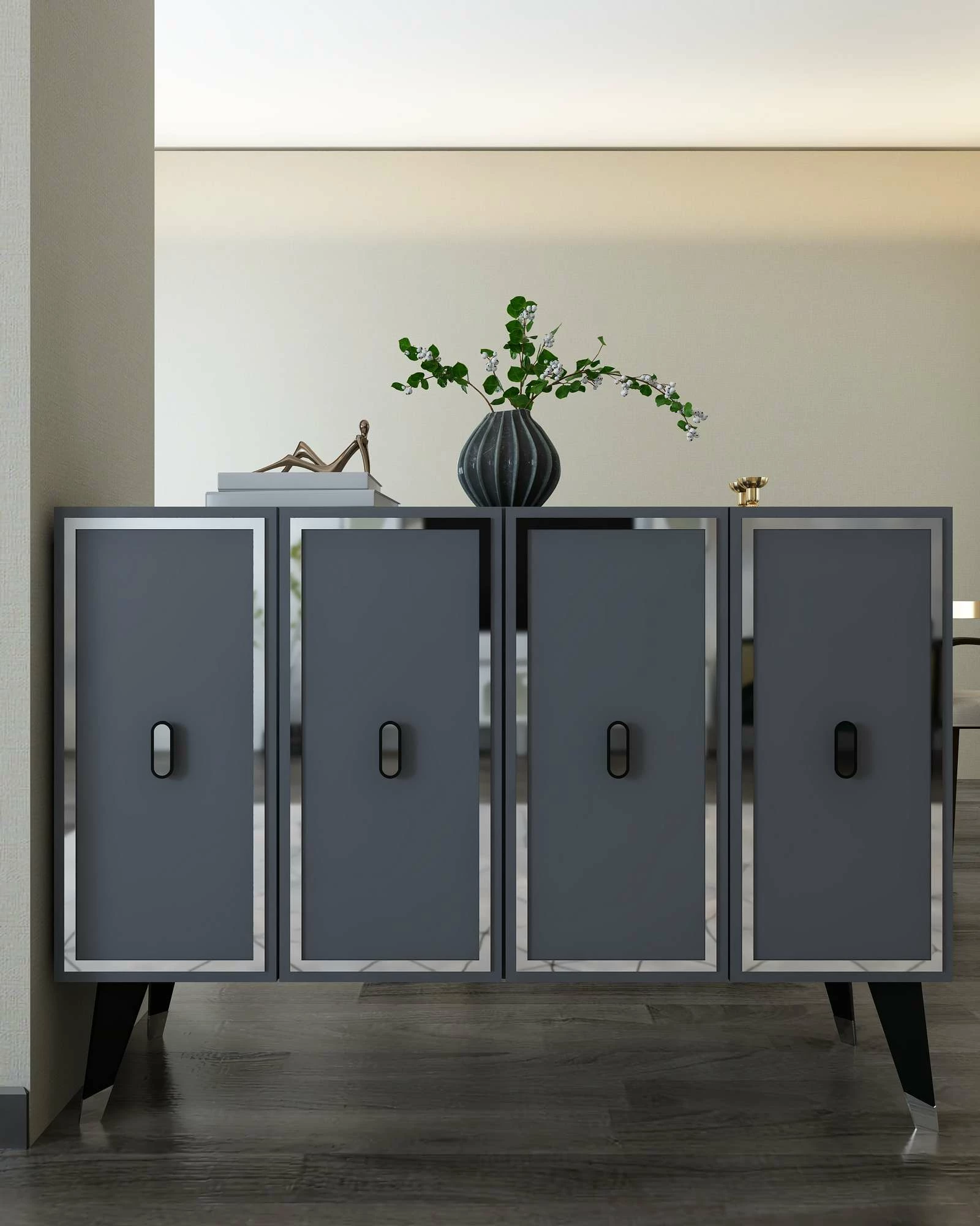Konsol Skye Decor, anthracite, e zezë, argjend, 8173KM-32