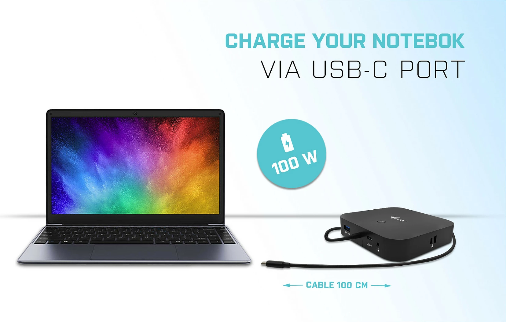 Docking station i-tec C31DUALDPDOCKPD, USB-C, Dual DisplayPort, Power Delivery 100W, e zezë