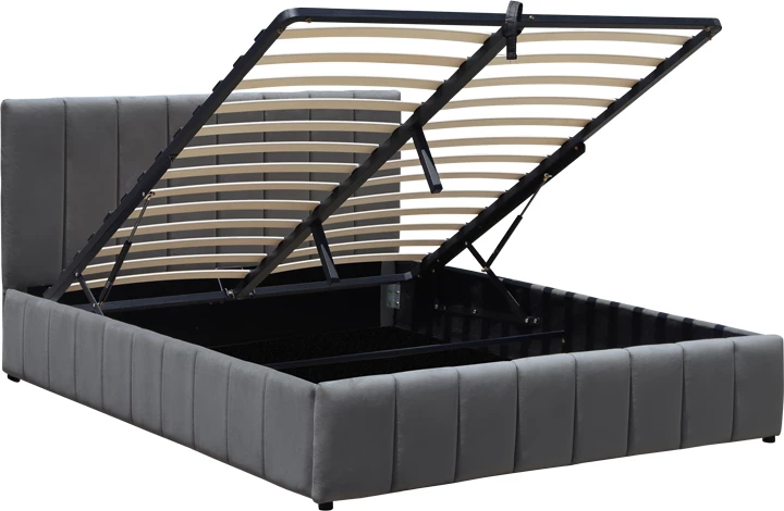 Krevat Snuggle me hapsirë për depo, kadife, antracit, 160x200cm