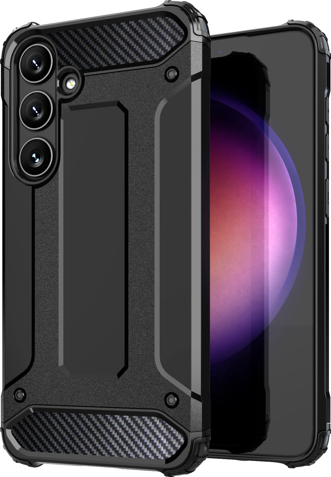 Mbështjellës Hurtel Hybrid Armor për Samsung Galaxy S24+, i zi