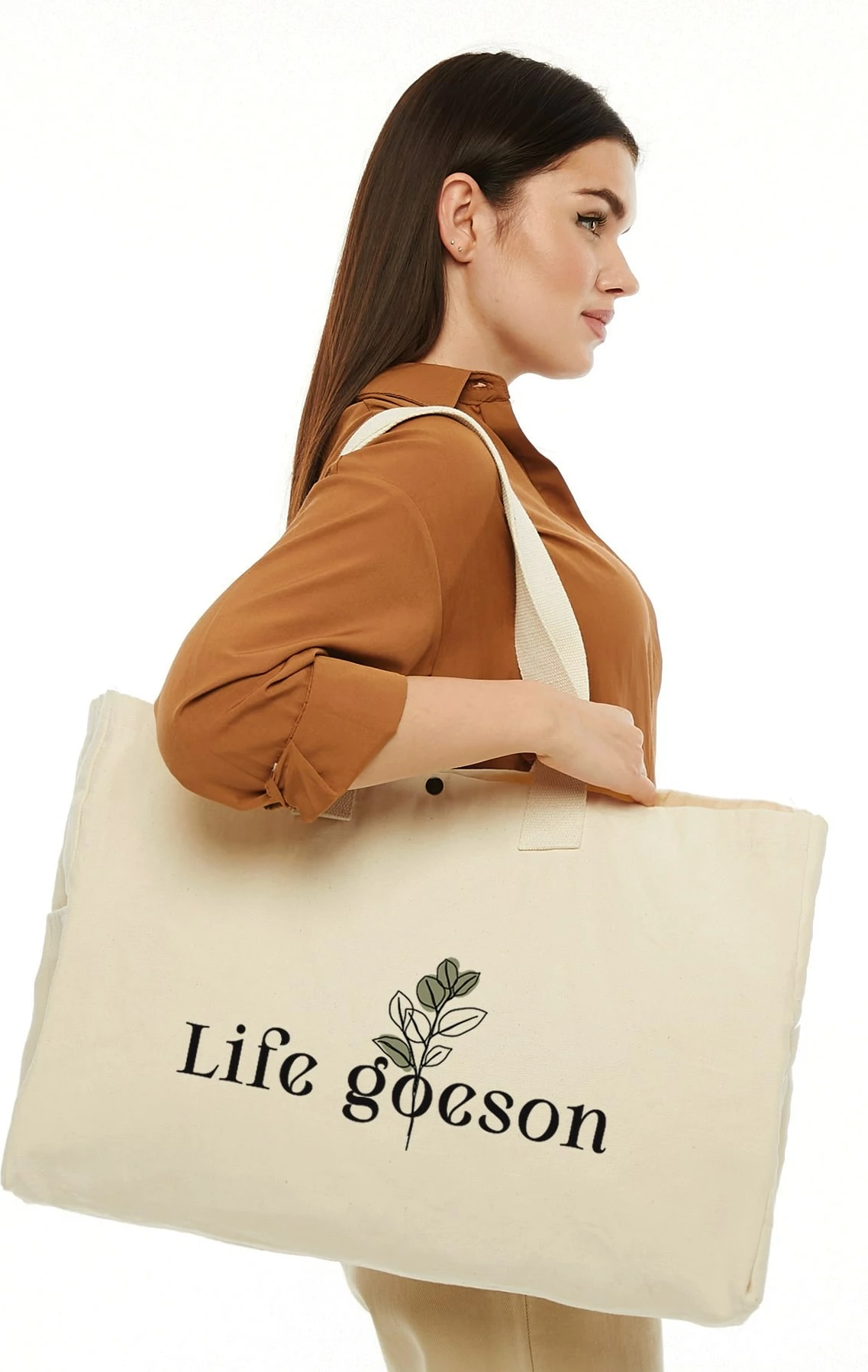 Çantë tote Zoozie Bags, krem, 2201