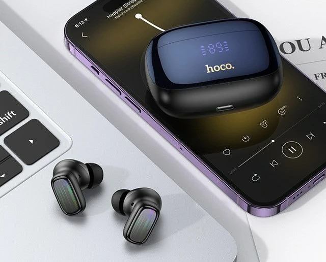 Kufje HOCO EQ20 wireless in-ear me Bluetooth, për thirrje/muzikë, e zezë