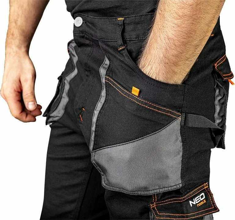 Pantallona pune Neo HD Slim, madhësia M, me rrip, të zeza