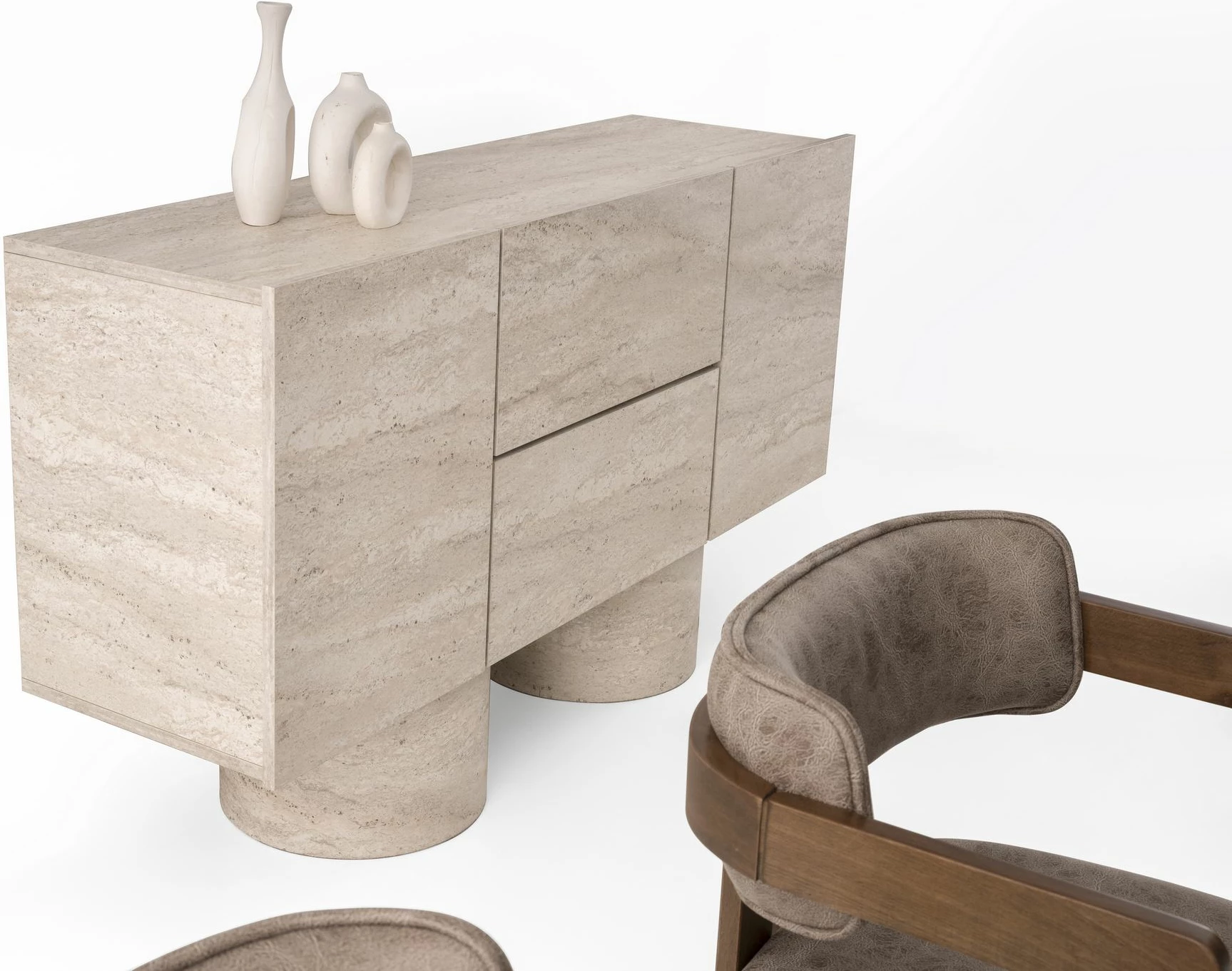 Konsol Skye Decor, ngjyrë travertine, H.Konsol - 6001