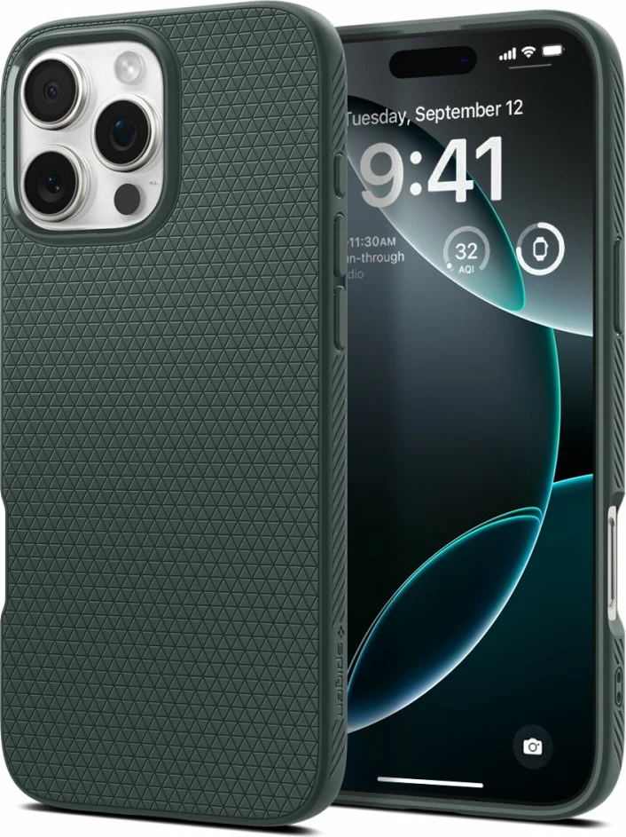 Mbështjellës Spigen Liquid Air për iPhone 16 Pro Max, TPU slim, jeshile, 1 copë