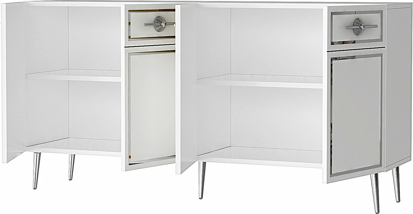 Konsol Skye Decor, Belly KB150, bardhë, argjend