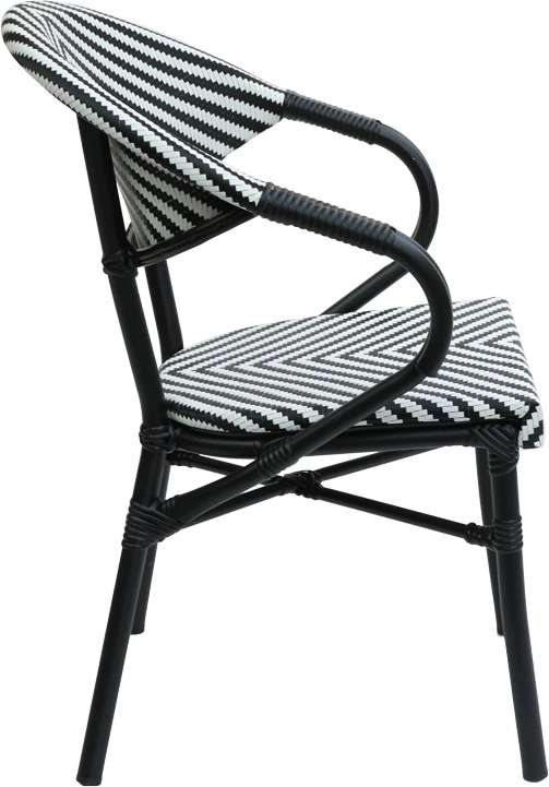 Karrige Isaia stack alumini e zezë-textilene bardhë e zezë 57x57x83cm