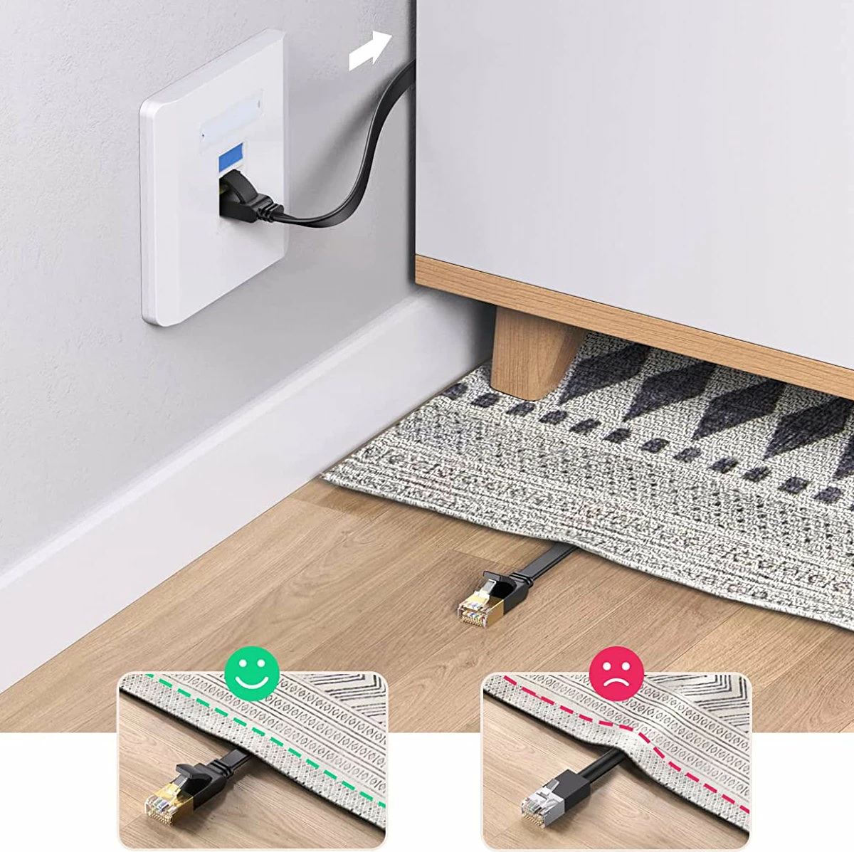 Kabllo rrjeti Ugreen NW102 50175, Cat 6, 3m, e zezë