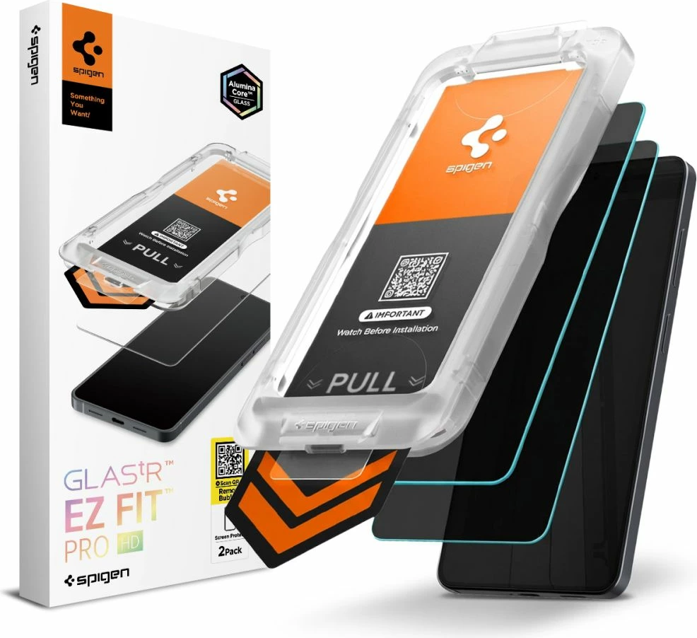 Mbrojtës ekrani xham i kalitur Spigen Glas.TR Ez Fit Pro HD Privacy Glass për Samsung Galaxy S26+, 2 copë