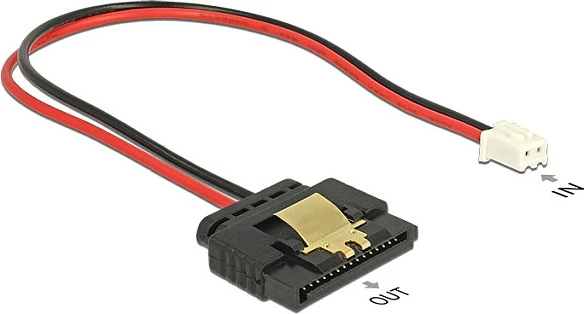 Kabllo energjie DeLOCK 85336, adapter 2-pin në SATA 15-pin, 0.2 m, shumëngjyrëshe