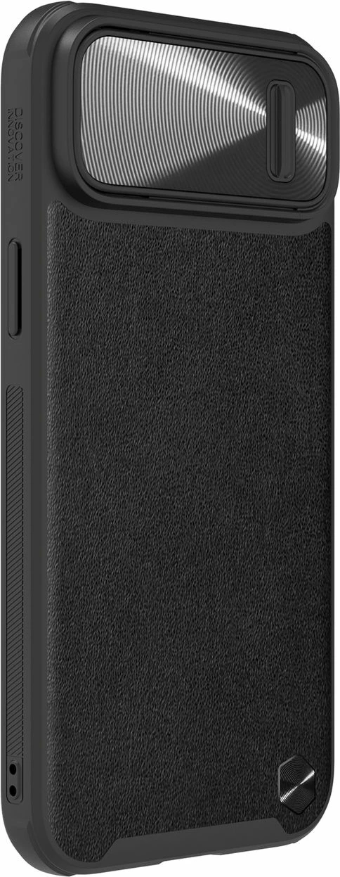 Mbështjellës Nillkin CamShield Leather S Case për iPhone 14, me kapak kamere, e zezë