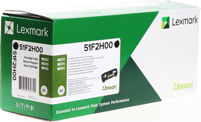 Toner Lexmark 51F2H00 (512HE) rendiment i lartë 5000 faqe, i zi