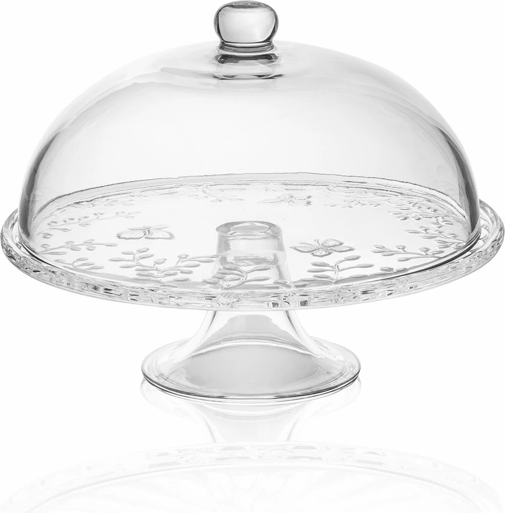 Pjatë për servirje tortash Hermia, CAM0497, xham transparent