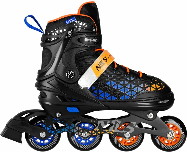 Rollera për fëmijë Nils Extreme NH18190A 4-in-1, kaltër-portokalli, set me board hokeji
