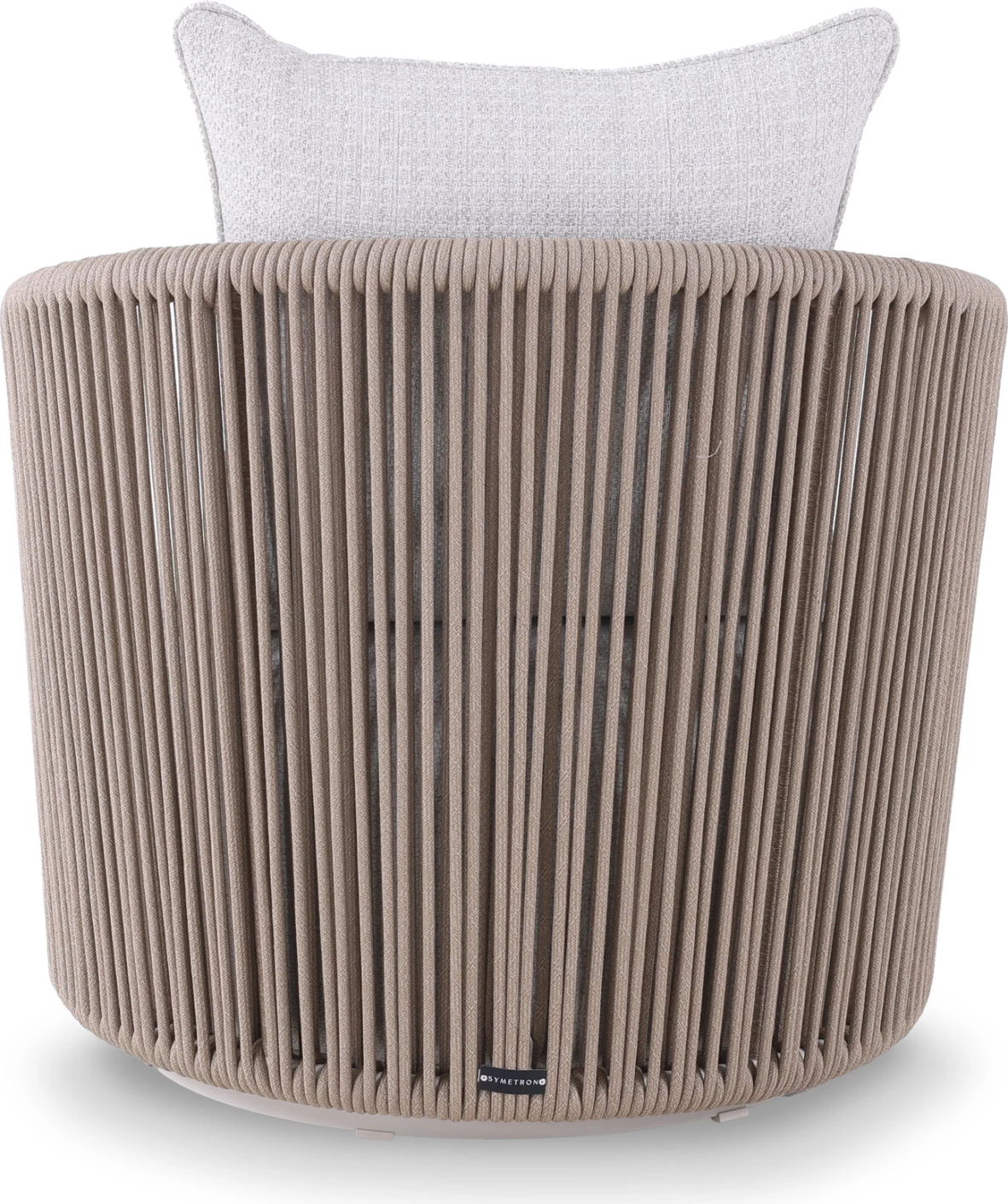 Karrige lounge rrotulluese LORIEN, alumin ngjyrë fildishi, litar, jastëkë bezhë, CD6392.01, 76x74x72cm