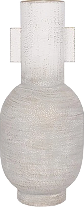 Vazo Cilindro metalike, e bardhë dhe ari, 16x16x40cm