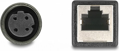 Kabll adapter DeLOCK M12 D-coded 4-pin femër në RJ45 femër, 0.5 m, i zi
