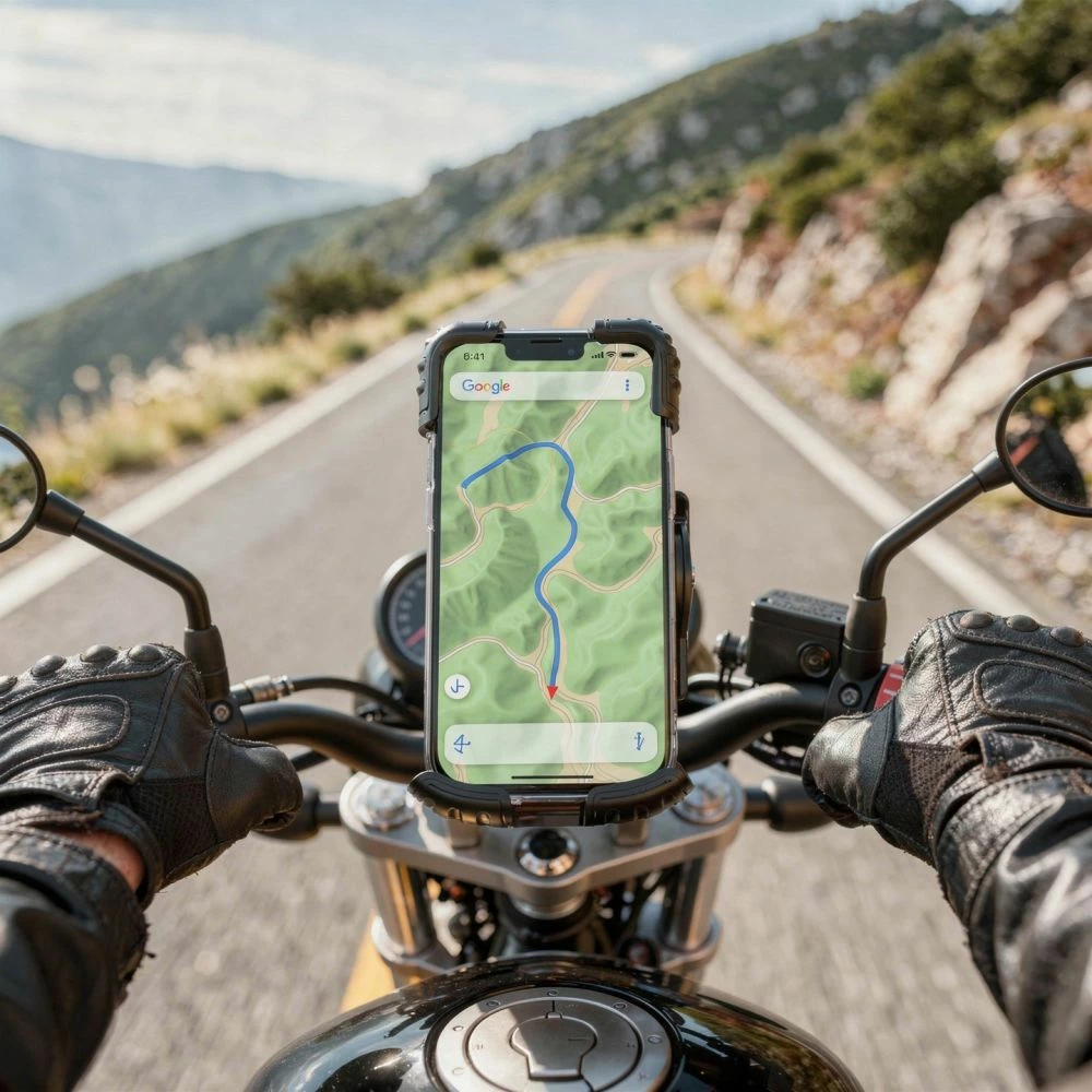 Mbajtëse celulari për timon Tech-Protect V7, për 5.7–6.8", e zezë, 1 copë