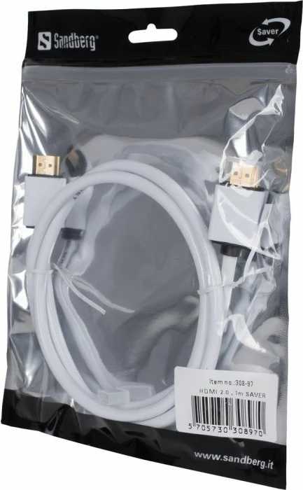 Kabllo HDMI SANDBERG 308-97 HDMI 2.0 1 m, e bardhë