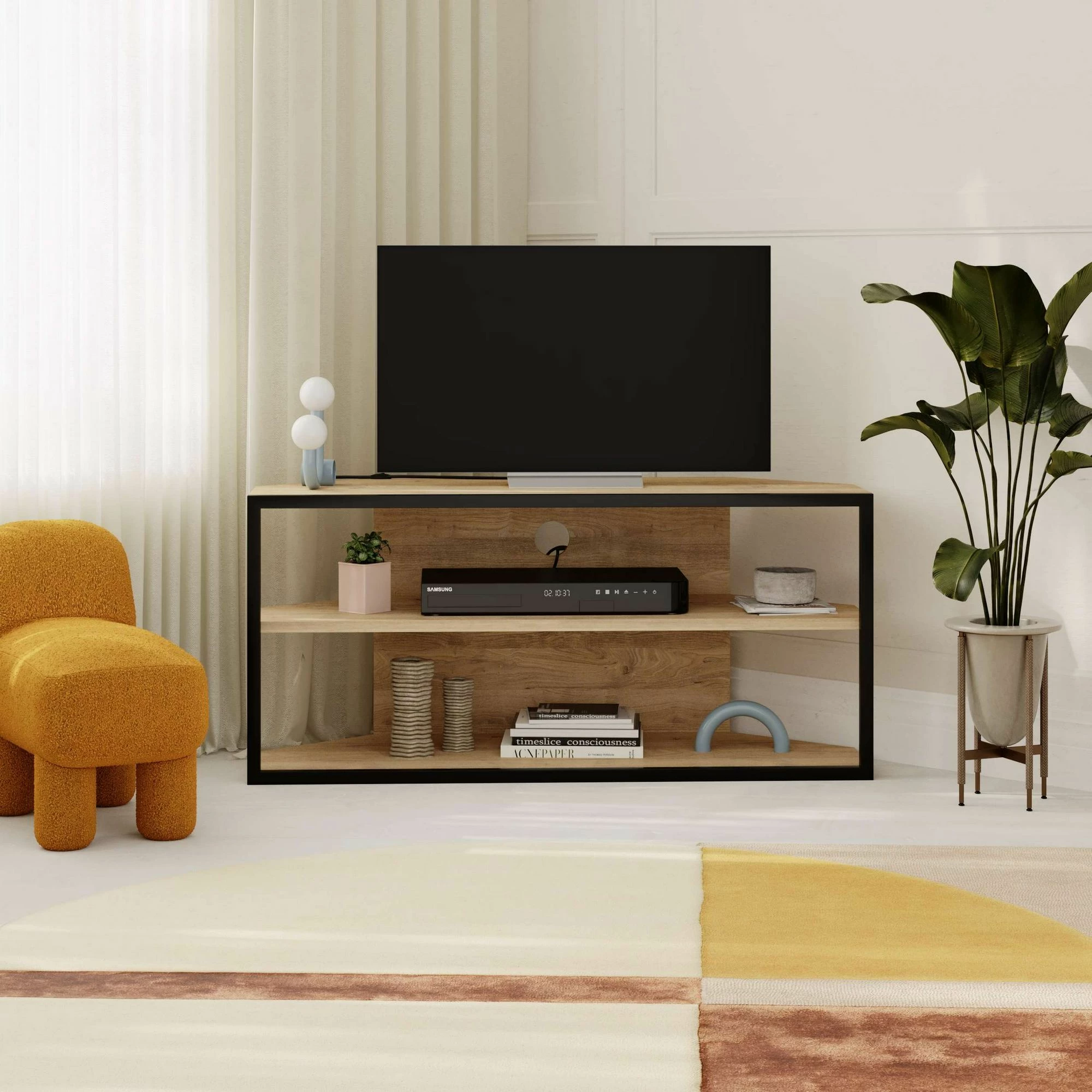 Komodë TV Skye Decor, ngjyrë lisi Sapphire Oak
