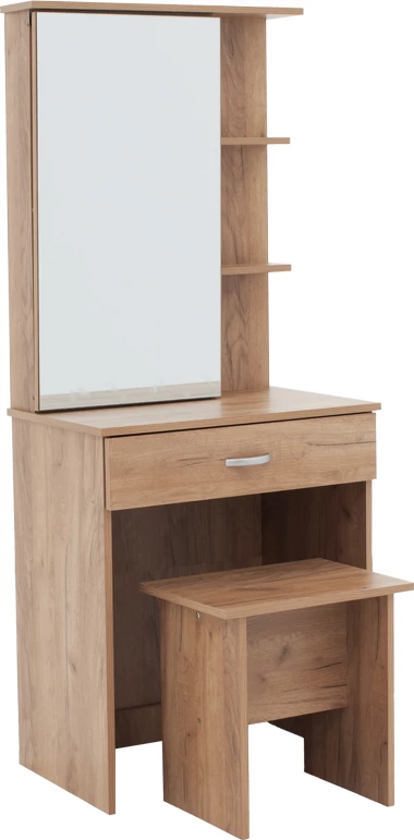 Tavolinë grimi me pasqyrë Zelia, ngjyrë lisi, 60x40.5x151cm