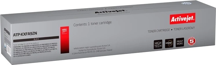 Toner zëvendësues Activejet ATP-KXFA92N për printer Panasonic, i zi