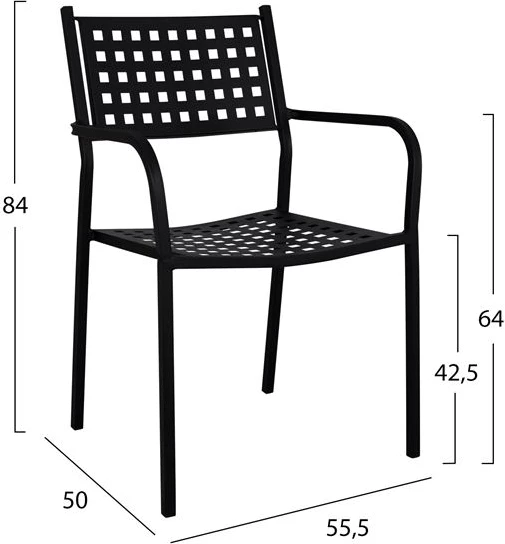 Set kopshti tavolinë & karrige FH10385, 5 pjesë, mermer/metal