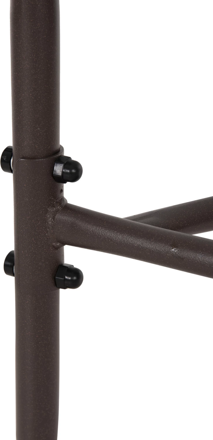 Tavolinë gjysmë rrethore LIMA, metalike, ngjyrë kafe, me sipërfaqe xhami, FH5967.02, 70x40x64,5H cm