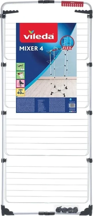 Tharëse për rroba Vileda Mixer 4, 71 × 71 × 169 cm, e bardhë