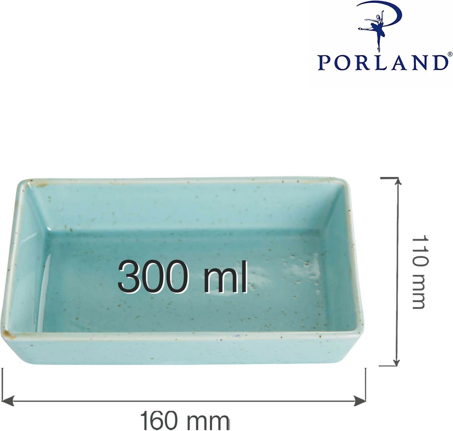 Pjatë aperitivi Porland Seasons Laguna 160x110 mm, 300 ml, set 6 copë, blu e qiellit