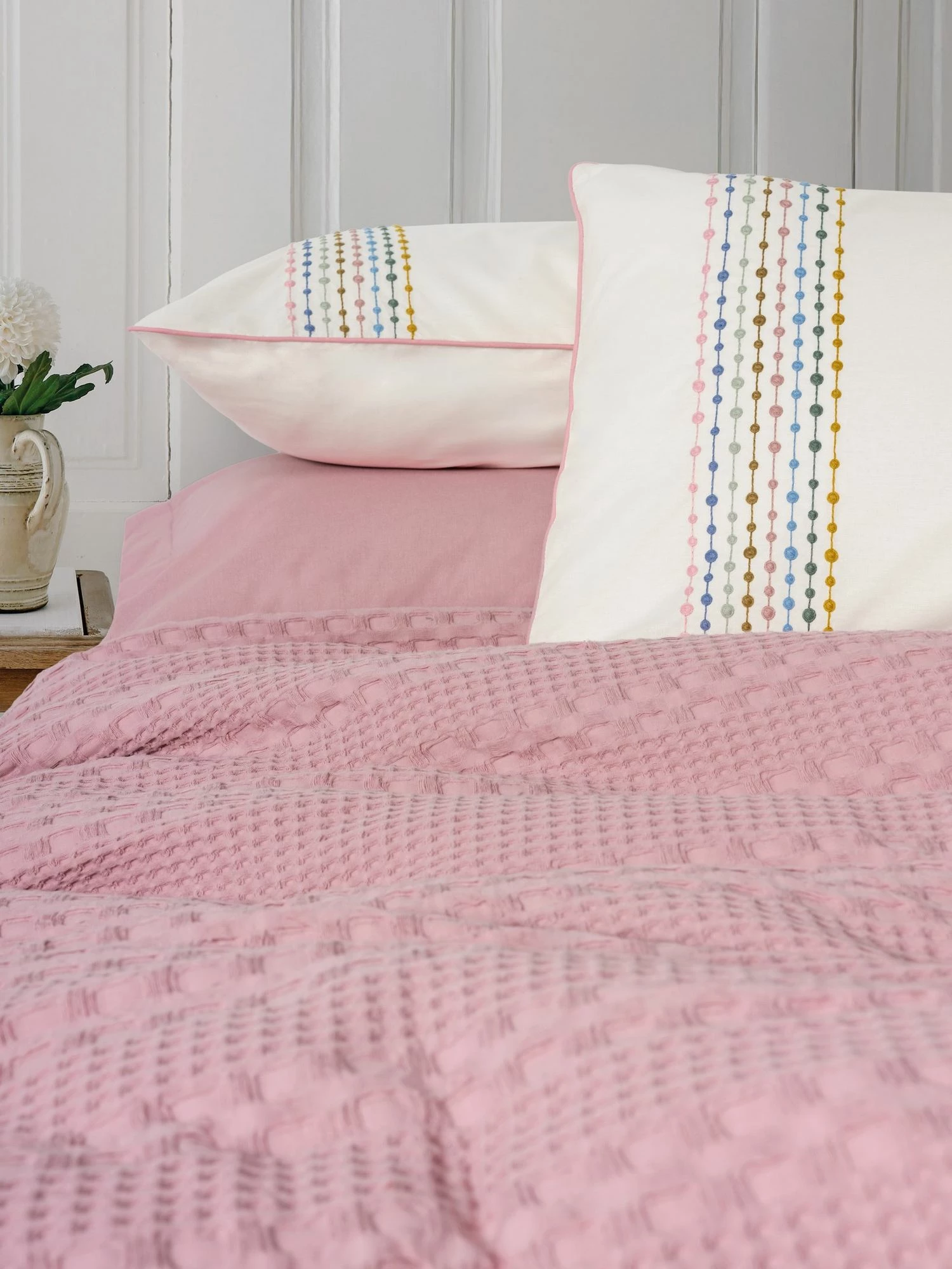 Set pike dopio, ngjyrë rozë, L'Essentiel Linge de Maison