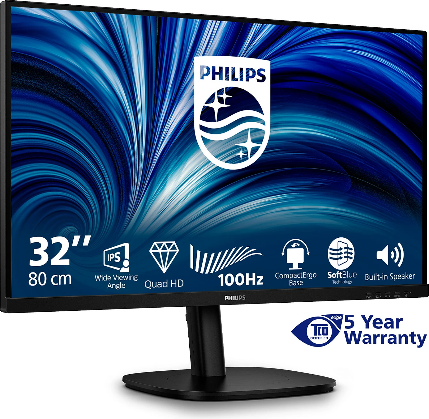 Monitor Philips 3000 Series 32B2N3500/00, 31.5", QHD 2560x1440, IPS, 100Hz, 4ms, i zi