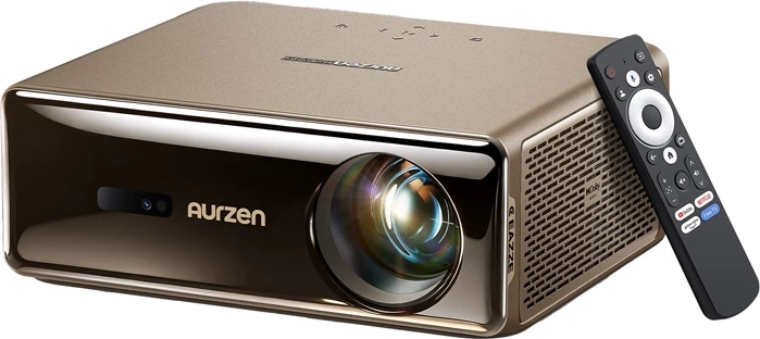 Projektor Aurzen Eazze D1 Max Full HD 1080p, Google TV 14, 1000 ANSI, 2GB/8GB, Dolby Audio, bronz
