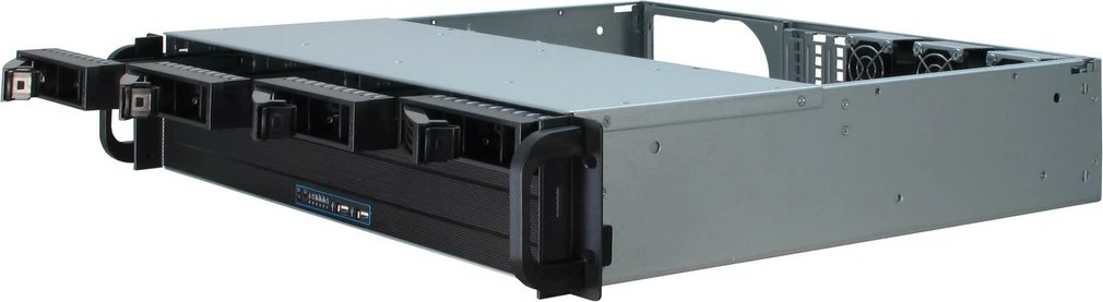 Kasë serveri Inter-Tech IPC 2U-2404S, rack 2U, micro ATX/Mini-ITX, 5x3.5", hot-swap, zezë/argjendtë