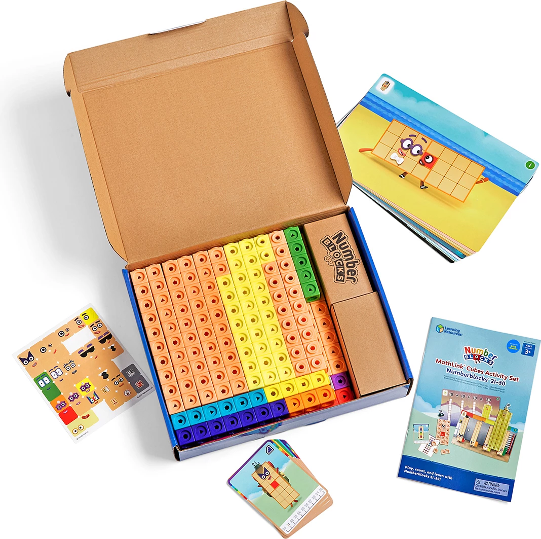 Set Aktiviteti Numberblocks MathLink – Kubat 21 deri në 30