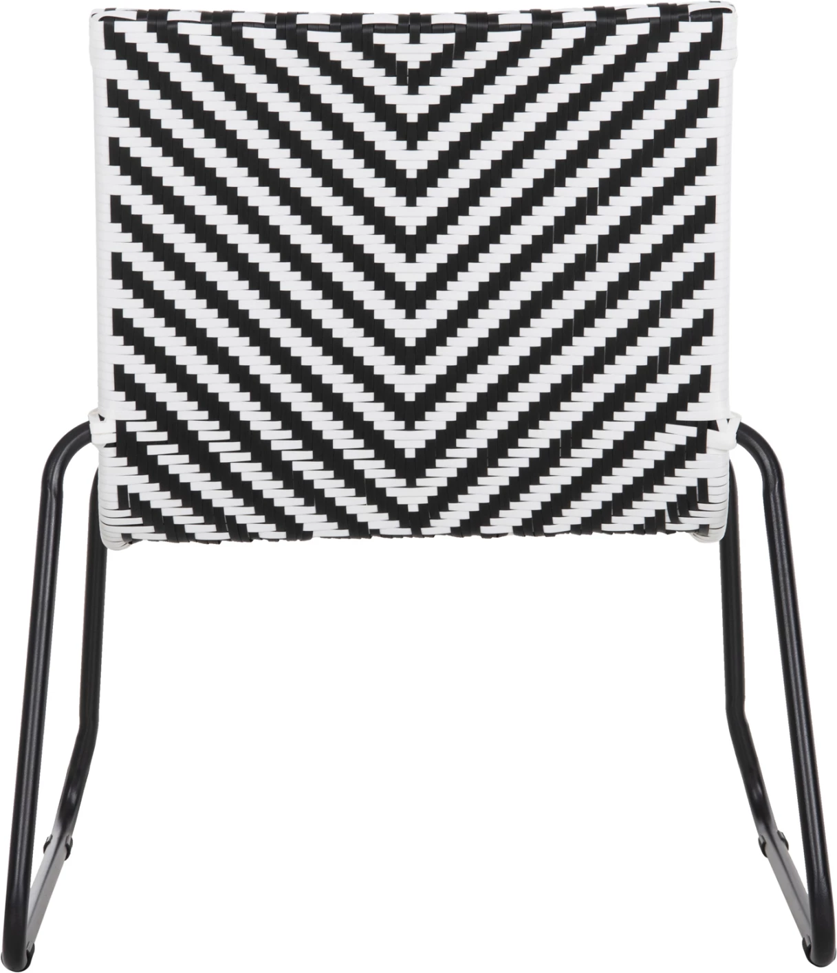 Karrige metalike PONY FH6082, ratan sintetik, ngjyrë e zezë dhe e bardhë, 66x68x75H cm