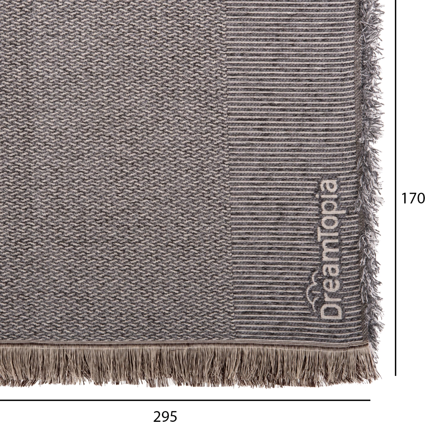 Mbulesë divani me franja DREAMTOPIA FH12165.02 ngjyrë gri 295x170cm