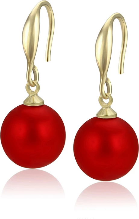 Vathë të praruar në ari 14 karatësh me gurë sintetik V14KGS, ari/kuq