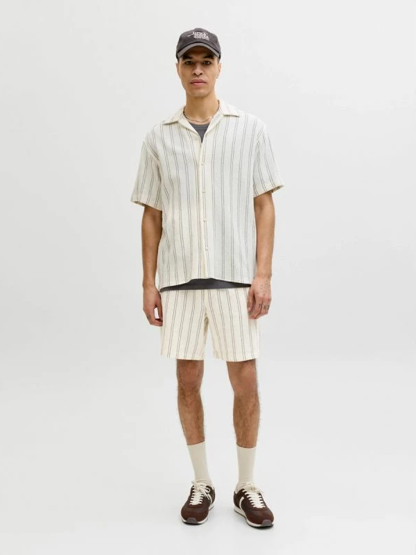 Shorce për meshkuj Jack&Jones JPSTJAIDEN COBA STRIPE JOG SHORTS 12274413, me vija të bardha [Madhësia: L]