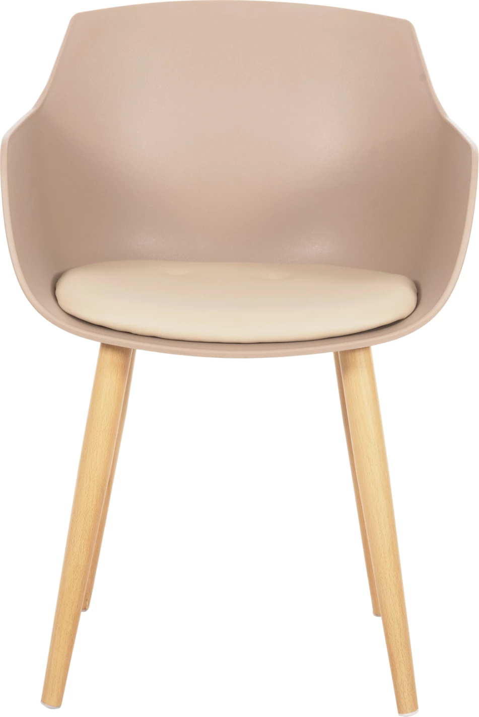 Karrige për ngrënie LUCIE FH8242.11, ngjyrë kapuçino, këmbë metalike ngjyrë druri, 56x55.5x80H cm., set prej 2 copë