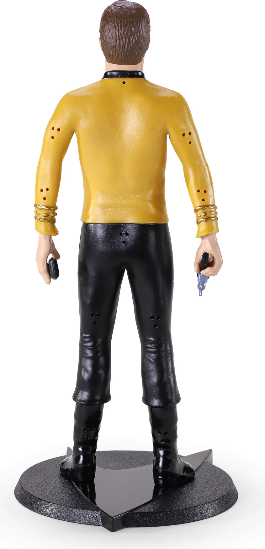 Figurë e lakueshme Noble Collection Bendyfigs Captain Kirk 19 cm, set me bazë + phaser + komunikator