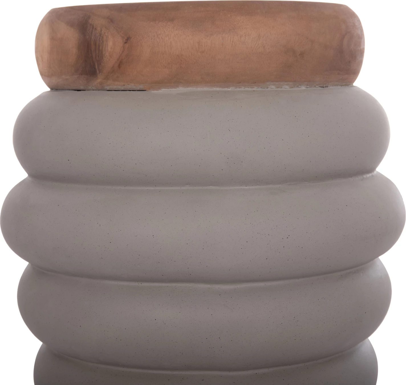 Tavolinë anësore PUFFAT, fibër-cement gri, sipërfaqe dru tik, FH18172.03, 45x46cm