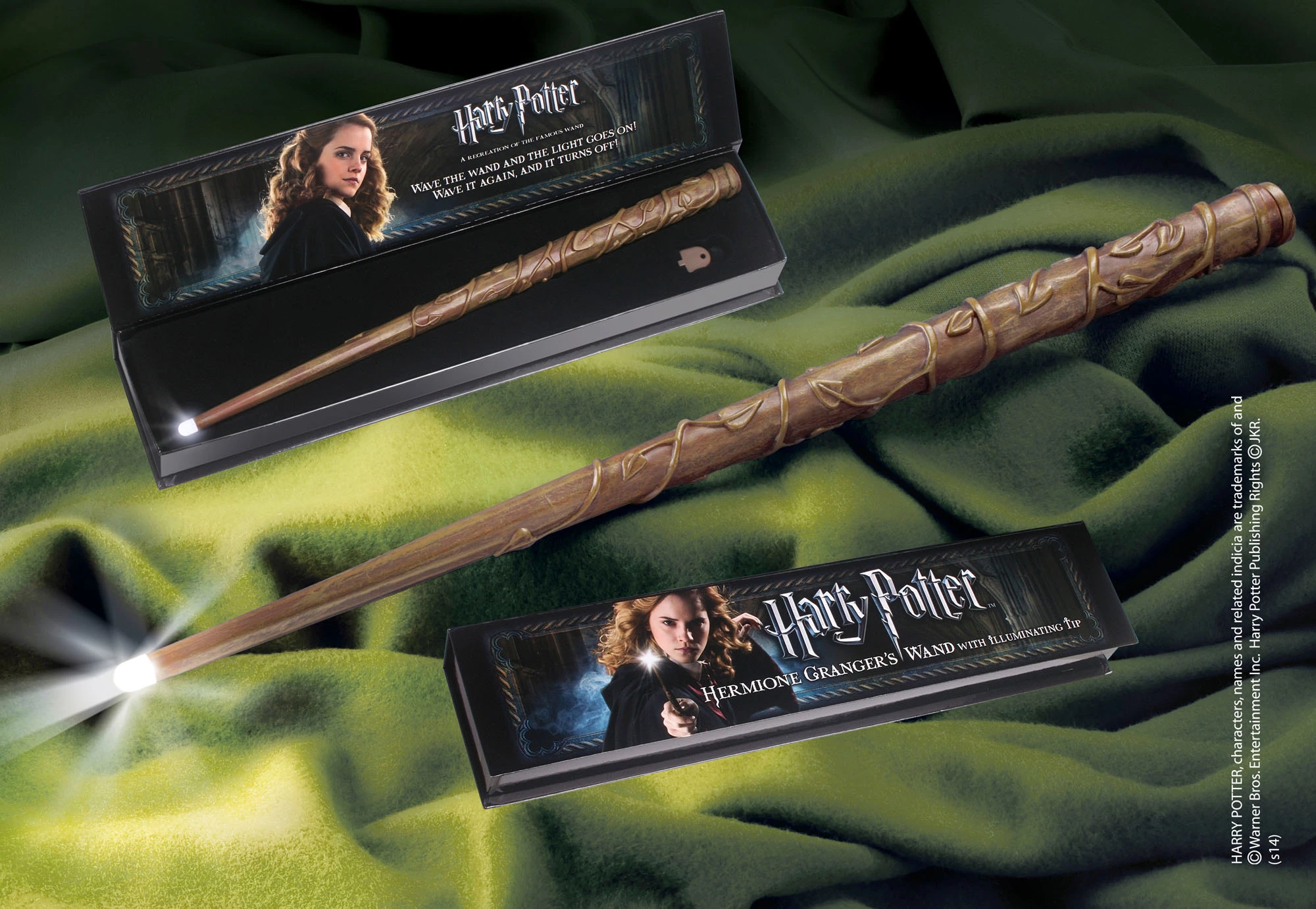Shkop magjik NOBLE COLLECTION Hermione Granger Illuminating Wand, ndriçues, bateri AAA, Harry Potter, 1 copë, kafe