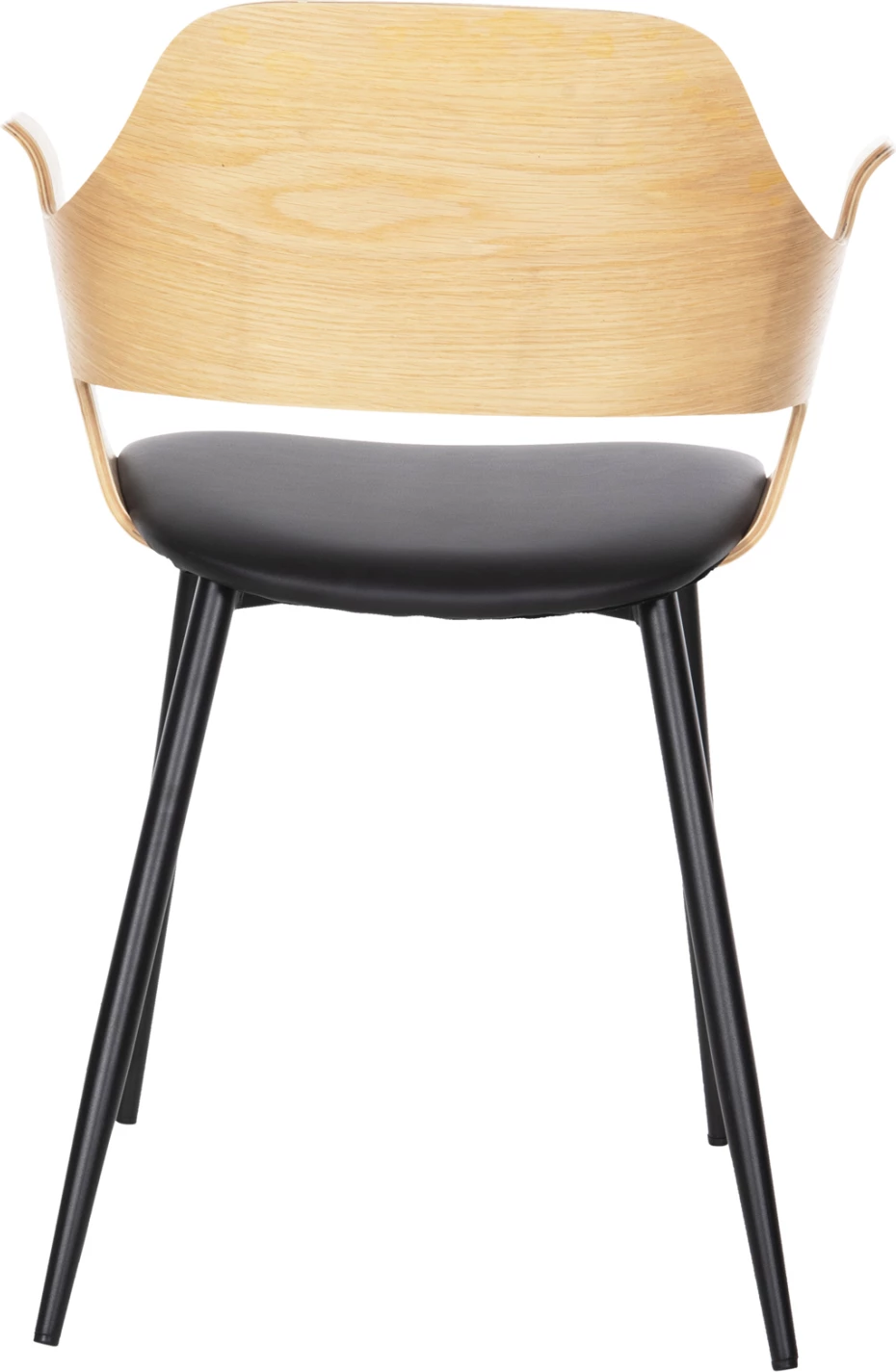 Karrige ngrënieje VELP FH9616.01 dru natyral-zi PU-këmbë metalike të zeza 55,5x50x79H cm., set prej 2 copë