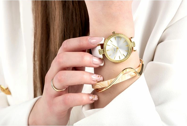 Orë dore femrash Giewont GW9890-A2, gold silver, rrip i bardhë