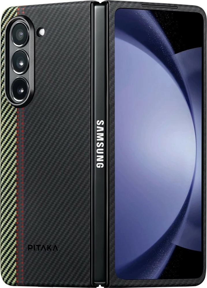 Mbështjellës Pitaka Air Case Overture për Samsung Galaxy Z Fold 5, aramid fiber 0.6mm, Qi compatible, Multicolor 5