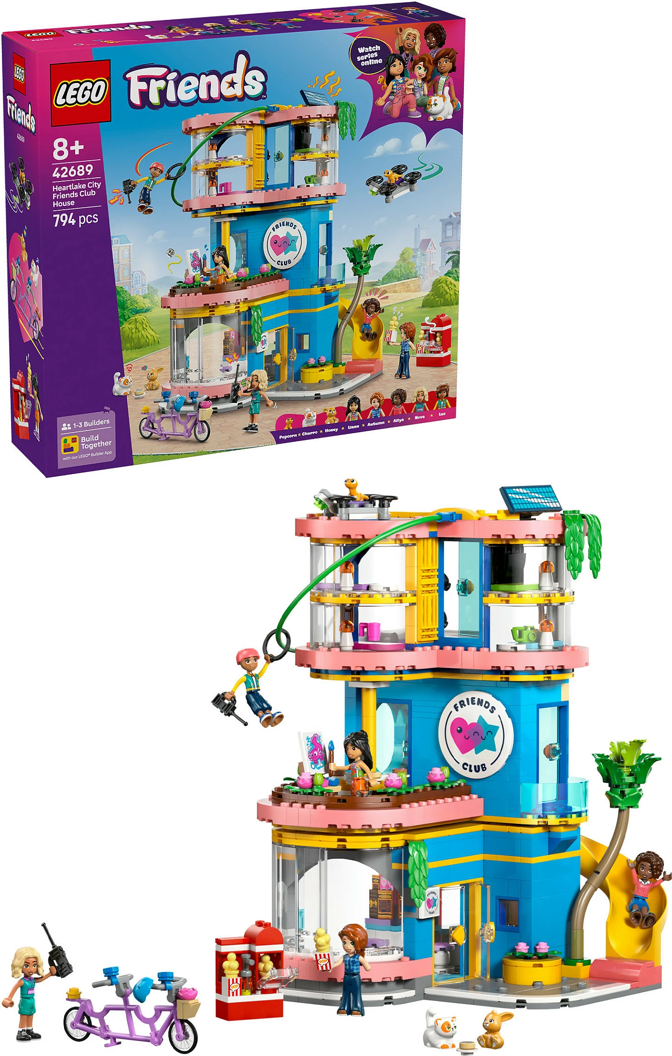 Set ndërtimi LEGO Friends Heartlake City Friends Club House 42689, 794 pjesë, 8+, shumëngjyrësh