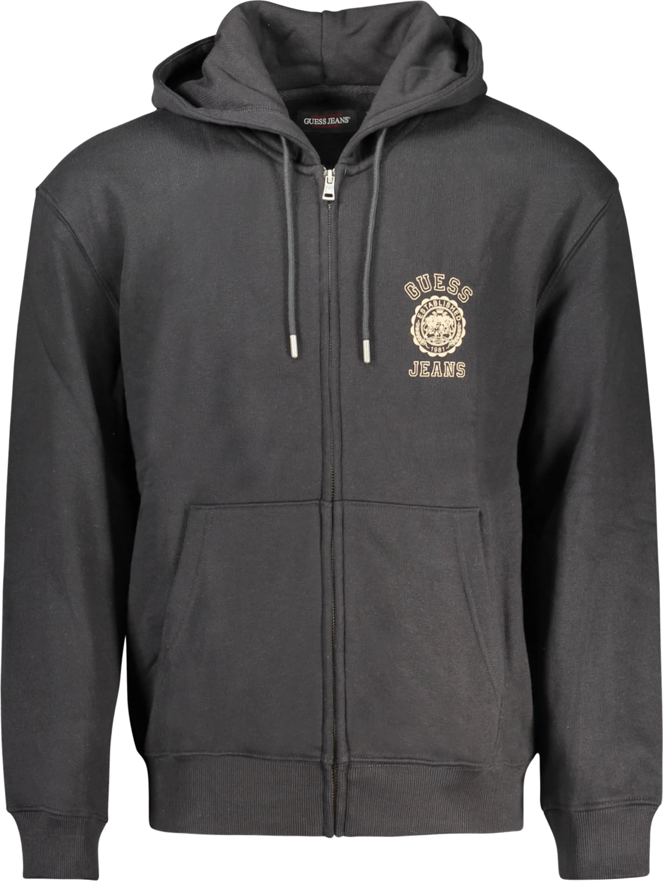 Duks për meshkuj GUESS JEANS zip-up, i zi