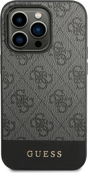 Mbështjellës Guess 4G Stripe Collection për iPhone 14 Pro 6.1" hardcase, gri, në kuti